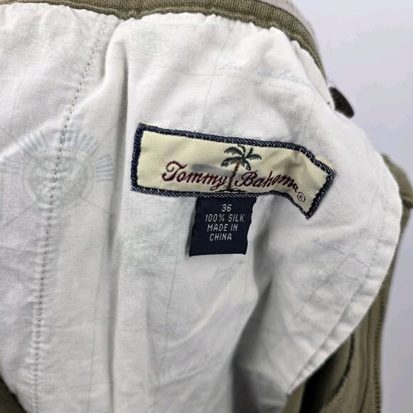 Tommy Bahama Relax Zip Pleated Front 100% Silk Shorts Men’s 36 Green - Picture 3 of 7